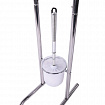Ершик для унитаза СТОЙКА + держатель туалетной бумаги, сталь/пластик, зеркальный, LAIMA, 607433