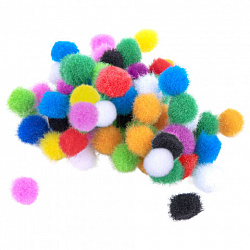 Помпоны для творчества, 10 цветов, 8 мм, 60 шт., ОСТРОВ СОКРОВИЩ, 661422