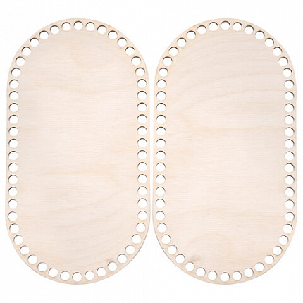 Донышки деревянные для вязания овальные, 2 шт., 24,5х13 см, BRAUBERG HOBBY, 665318