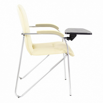 Кресло со столом BRABIX "Samba CF-108 BOX-2", хром каркас, кожзам бежевый, разобрано, 533219