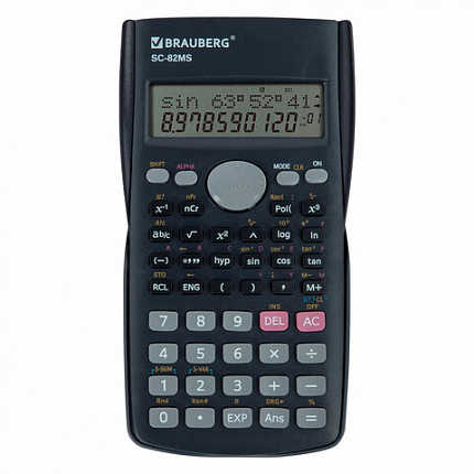 Калькулятор инженерный BRAUBERG SC-82MS (158х85 мм), 240 функций, 10+2 разрядов, темно-синий, 271721