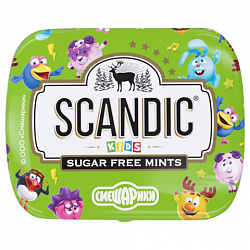 Драже освежающие SCANDIC без сахара со вкусом "Яблоко", 14 г, СМЕШАРИКИ