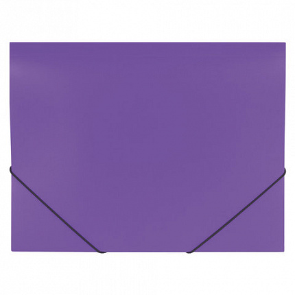 Папка на резинках BRAUBERG "Office", фиолетовая, до 300 листов, 500 мкм, 228081