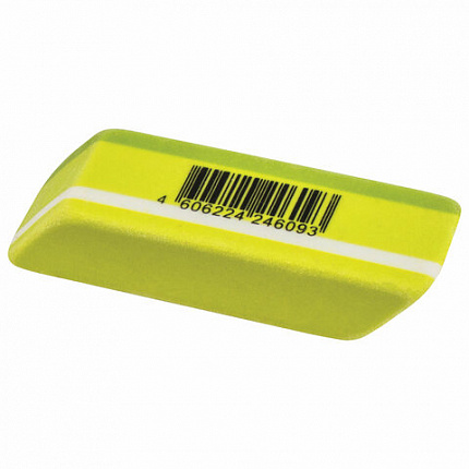 Ластик большой BRAUBERG "Fresh Zone", 60х18х12 мм, цвет ассорти, прямоугольный, скошенный, 228717