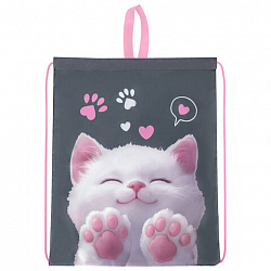 Мешок для обуви BRAUBERG KIDS, с петлей, 42х34 см, "Кот-мурлыка", 274640