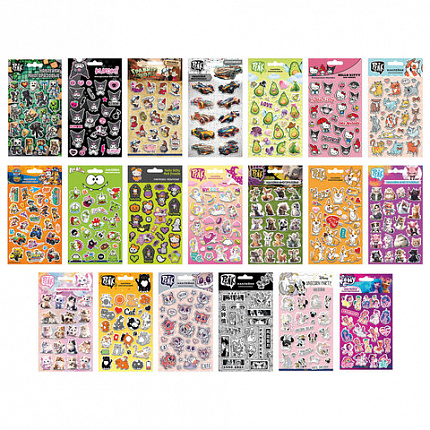 Наклейки объемные АССОРТИ, 11х20 см, PRIORITY