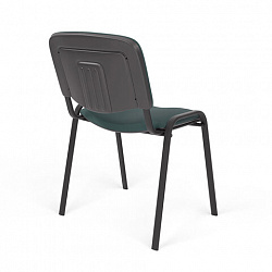 Стул для персонала и посетителей "ИЗО", черный каркас, ткань черно-зеленая, В-21/С-33