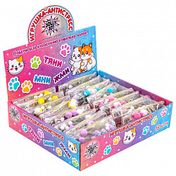 Игрушка-антистресс "КОШАЧЬЯ ЛАПКА С ПОМПОНАМИ", 7х6 см, ассорти 4 цвета, дисплей, JOLLY JOT (ДЖОЛЛИ ДЖОТ), 665774