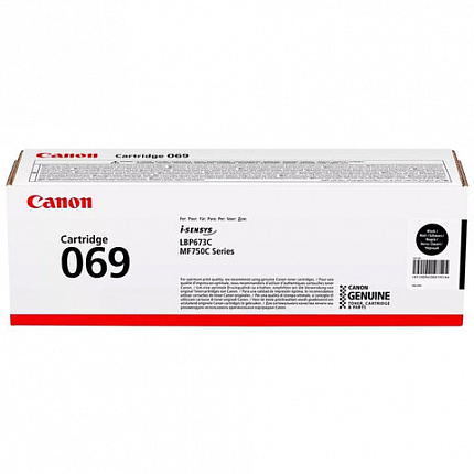 Картридж лазерный CANON (069BK) i-SENSYS LBP673Cdw/MF752Cdw и другие, черный, ресурс 2100 стр., ОРИГИНАЛЬНЫЙ, 5094C002