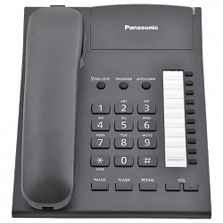 Телефон PANASONIC KX-TS2382RUB, память 10 последних набранных номеров, тональный/импульсный режим, повтор, чёрный