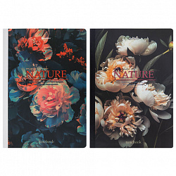 Тетрадь А4 96 л. BRAUBERG, на сшивке с корешком, клетка, обложка картон, "Flowers", 405286