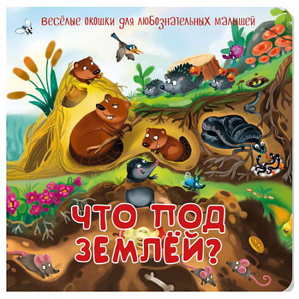 Книжка с двойными окошками "Веселые окошки", 160х160 мм, твердая обложка, АССОРТИ, Бимбимон