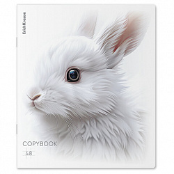 Тетрадь А5, 48 л., скоба, клетка, Soft-touch, выборочный УФ-лак, ERICH KRAUSE, "Животные", микс в спайке, 63313