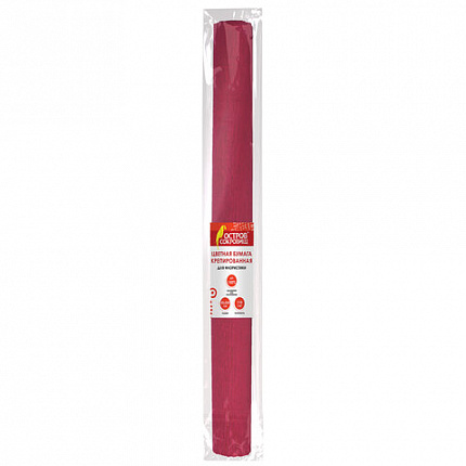 Бумага гофрированная/креповая, 110 г/м2, 50х250 см, красная, ОСТРОВ СОКРОВИЩ, 129148