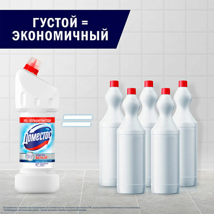 Средство для уборки туалета 1,5 л, ДОМЕСТОС "Эксперт сила 7", "Ультра Белый", 67683236