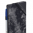 Блокнот А5 135x210 мм BRAUBERG "Denim", ткань/экокожа, резинка, держатель, 80 л., клетка, черный, 117140