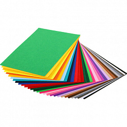 Фетр супер жесткий А4, 1 мм, 30 листов, 30 цветов, плотность 160 г/м2, ОСТРОВ СОКРОВИЩ, 665478