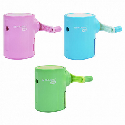 Точилка механическая BRAUBERG KIDS, для простых и цветных карандашей, цвет корпуса ассорти, 272006
