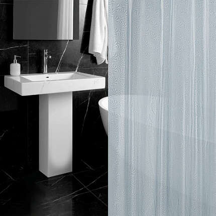 Шторка для ванной EVA, 180х180 см, кольца в комплекте, СЕРАЯ ГОЛОГРАФИЯ, PRIMILA (ПРИМИЛА), 700104