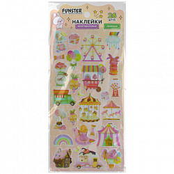 Наклейки гелевые "Акварельные мечты", 17,5х9 см, ассорти 6 видов, FUNSTER (ФАНСТЕР), 666096