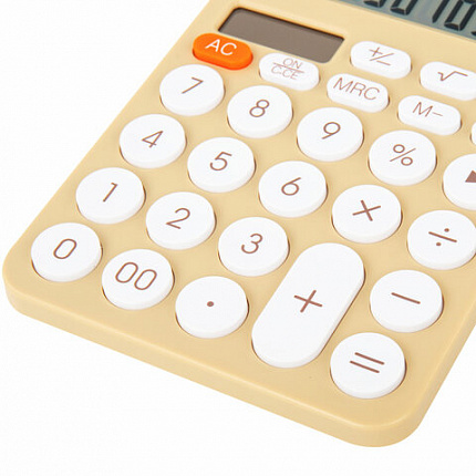 Калькулятор настольный BRAUBERG STYLE-12-BG (157х106 мм), 12 разрядов, двойное питание, БЕЖЕВЫЙ, 272967