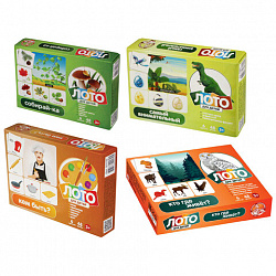 Настольная игра Лото для детей, картонное (6 полей, 48 карточек), АССОРТИ, 10 КОР