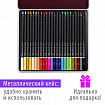 Карандаши цветные художественные BRAUBERG ART PREMIERE, 24 цвета, МЯГКИЙ грифель 4 мм, металл, 181541