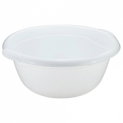 Таз 16 л, хозяйственный, круглый, с ручками, пластиковый, 18,5х43,5х46,5 см, цвет белый, IDEA, М 2507