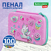 Пенал BRAUBERG KIDS большой удобный с откидной планкой, EVA, 22х15х4 см, "Unicorn dreams", 271557