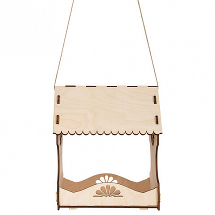 Конструктор, кормушка для птиц, сборная модель "Рябинка", 20х17х13 см, фанера, BAMBOX (БАМБОКС), 666180