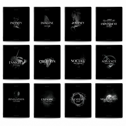 Тетради предметные, КОМПЛЕКТ 12 ПРЕДМЕТОВ, 48 л., матовая ламинация, BRAUBERG "SHADOWS", 405176