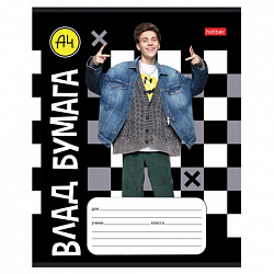 Тетрадь 18 л., HATBER клетка, обложка картон, "Влад А4" (микс в спайке), 082404, 18Т5В1