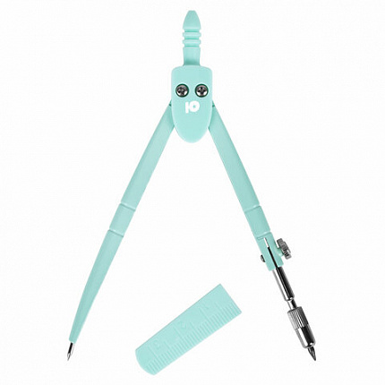 Циркуль ЮНЛАНДИЯ 120 мм, металлический, пастельные цвета ассорти, защитный колпачок, пластиковый пенал, дисплей, 210688