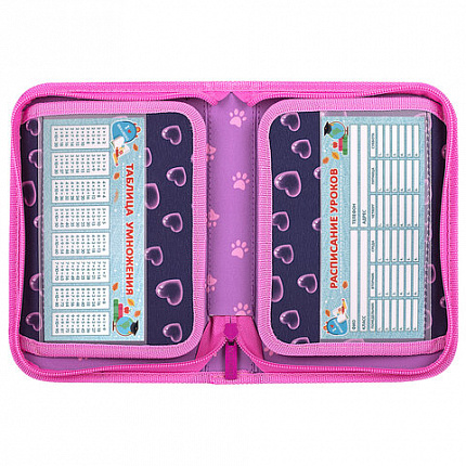 Пенал BRAUBERG, 1 отделение, 2 откидные планки, полиэстер, 21х14 см, "Paw prints", 273526