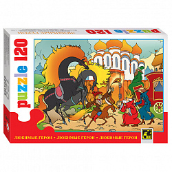 Пазл картонный 120 элементов, "Любимые герои", АССОРТИ, поле 23х16,5 см, STEP PUZZLE
