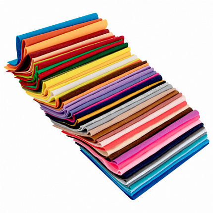 Фетр мягкий А4, 1 мм, 50 листов, 50 цветов, плотность 160 г/м2, ОСТРОВ СОКРОВИЩ, 665473