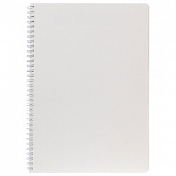 Тетрадь А4 96 л., HATBER, гребень, клетка, Soft-touch ламинация, SoloMatte "Арктический белый", 092878, 96Т4лВ1гр