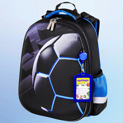 Ранец ЮНЛАНДИЯ EXTRA с дополнительным объемом, 2 отделения, "Soccer ball", 38х29х18 см, 270677