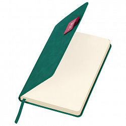 Ежедневник датированный 2026 А5 138х213 мм, BRAUBERG "Accent", под кожу, держатель, зеленый/бордо, 117387