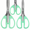 Ножницы BRAUBERG "CLASSIC PRO" 3 шт. (155, 185, 210 мм), мятные ручки, ВЫГОДНАЯ УПАКОВКА, 272979