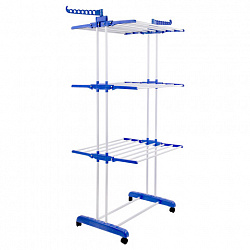Сушилка напольная для белья раскладная МНОГОФУНКЦИОНАЛЬНАЯ, 3 уровня, на колесах, LAIMA HOME, 607807