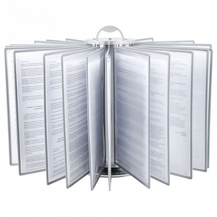 Демосистема настольная на 30 панелей, с 30 серыми панелями А4, вращающаяся, STAFF, 238332