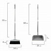 Совок для мусора КОМПЛЕКТ щетка + рукоятки 59-93см телескоп, регулируемый угол щетки, крепление тряпок, бело-серый, колорбокс, LAIMA, 608952