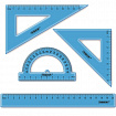 Набор чертежный ПИФАГОР (линейка 20 см, 2 треугольника, транспортир), тонированный, европодвес, 210854