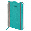 Ежедневник датированный 2026 А5 138x213 мм, BRAUBERG "Mosaic", под кожу, держатель для ручки, бирюза, 117110