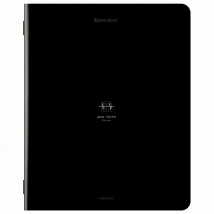Тетрадь А5, 48 л., BRAUBERG, скоба, клетка, SoftTouch, "Ритм", (микс в спайке), 405331