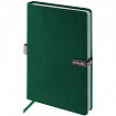 Ежедневник датированный 2026 А5 138x213 мм, BRAUBERG "Inspiration", под кожу, цветной срез, темно-зеленый, 117477