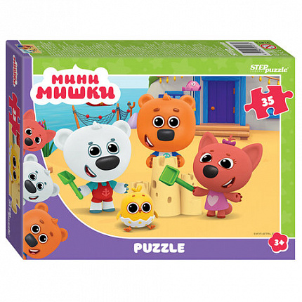 Пазл картонный 35 элементов, лицензия Мульт, АССОРТИ, поле 23х33 см, STEP PUZZLE