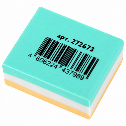 Ластик ЮНЛАНДИЯ "Square", 30х24х13 мм, прямоугольный, пастельные цвета ассорти, 272673