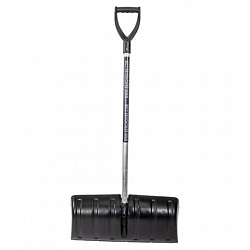 Лопата снеговая 60х30 см, пластиковая, алюминиевый черенок с V-ручкой 130 см, армирующая алюминиевая планка, № 14, №14